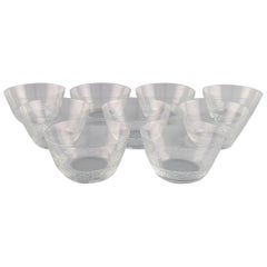 9 René Lalique Phalsbourg Bowls in Clear Art Glass with Vines and Grapes