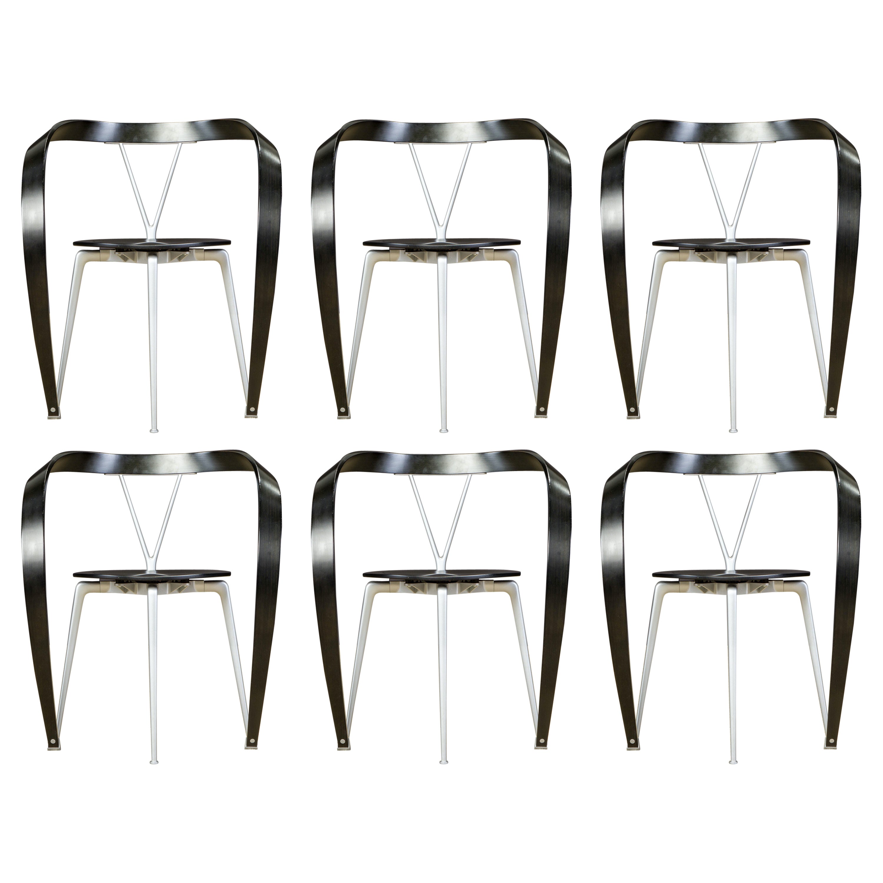 Andrea Branzi 'Revers' Postmoderne Stühle für Cassina, 1993, Sechser-Set, signiert im Angebot