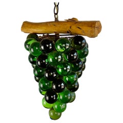 Vintage Mid-Century Green Bunch of Grapes Ceiling Light Fixture