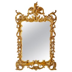 1930's Carved Gilt Wood Rococo Style Mirror