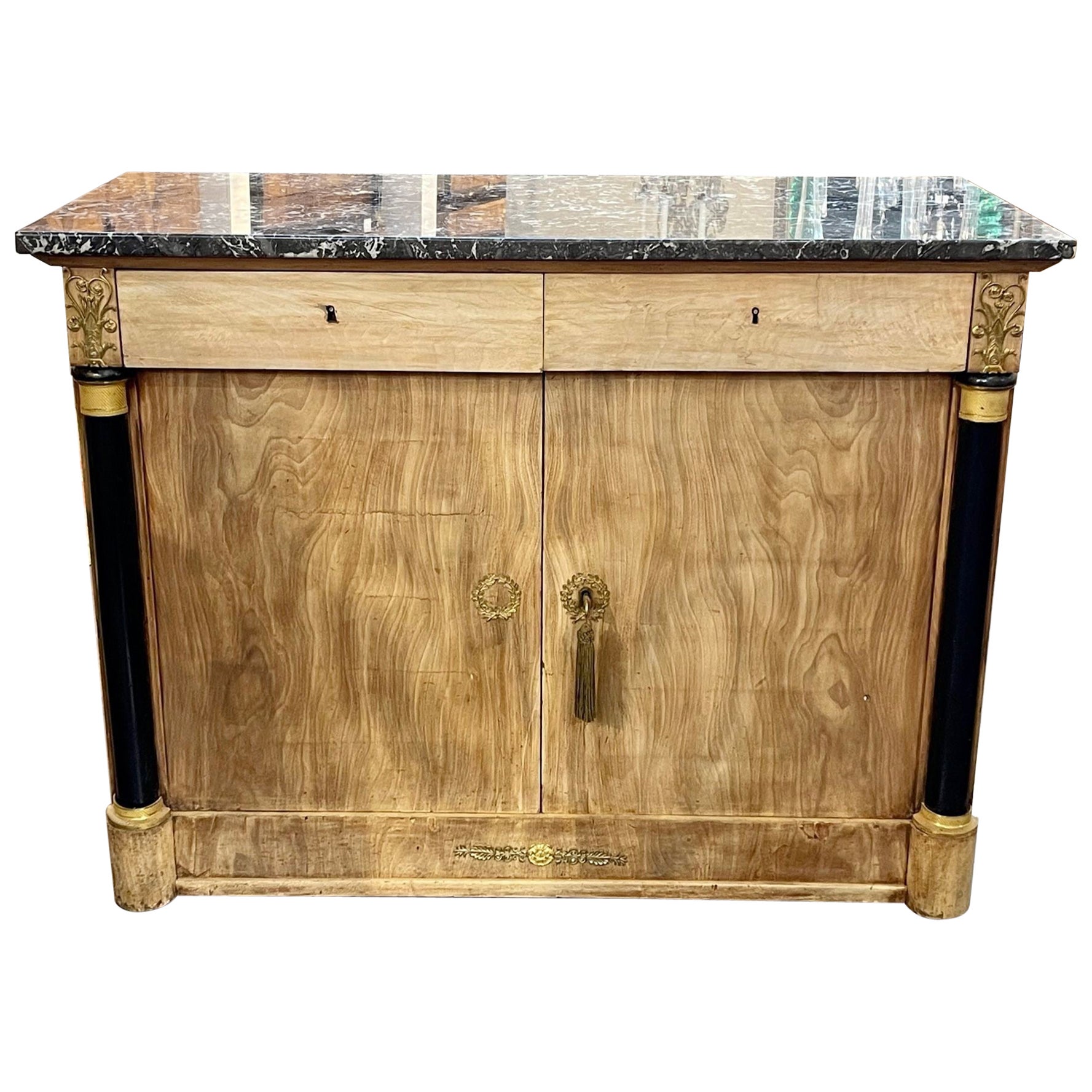 19th Century Bleached Mahogany Empire Style Buffet For Sale