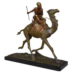 Le chamelier Spectaculaire bronze orientaliste Édouard Drouot (1859-1945)