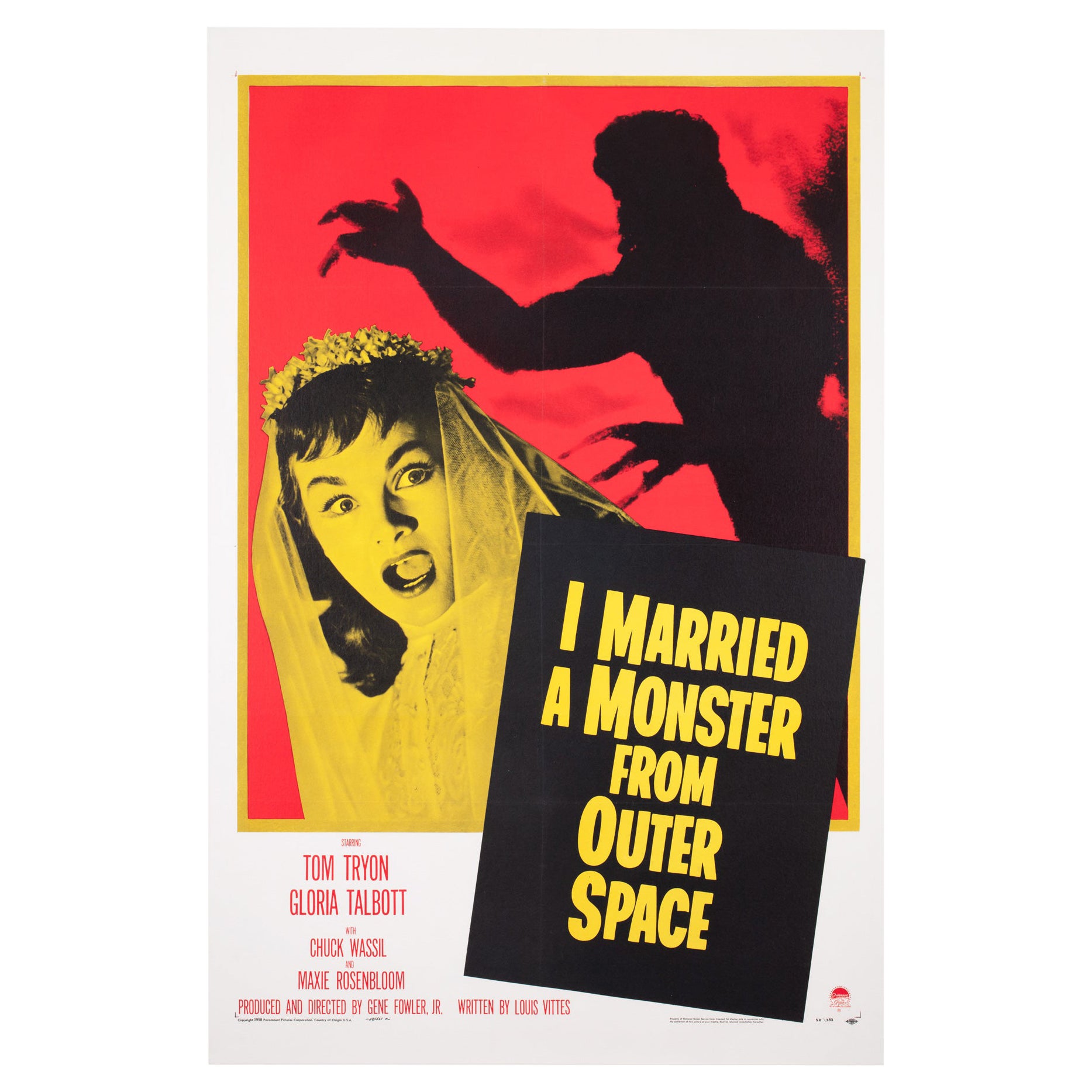 "I Married a Monster from Outer Space " US 1 Sheet Film Poster, 1958 For Sale