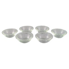 Six Finger Bowls in Clear Art Glass, France, Mid-20th Century