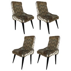 Vintage Italian Mid-Century Modern Set of 4 Chair in the Gio Point Style