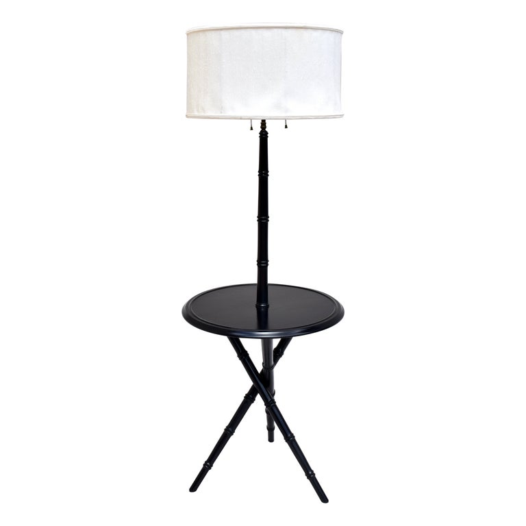 Chinoiserie End Table Floor Lamp For Sale