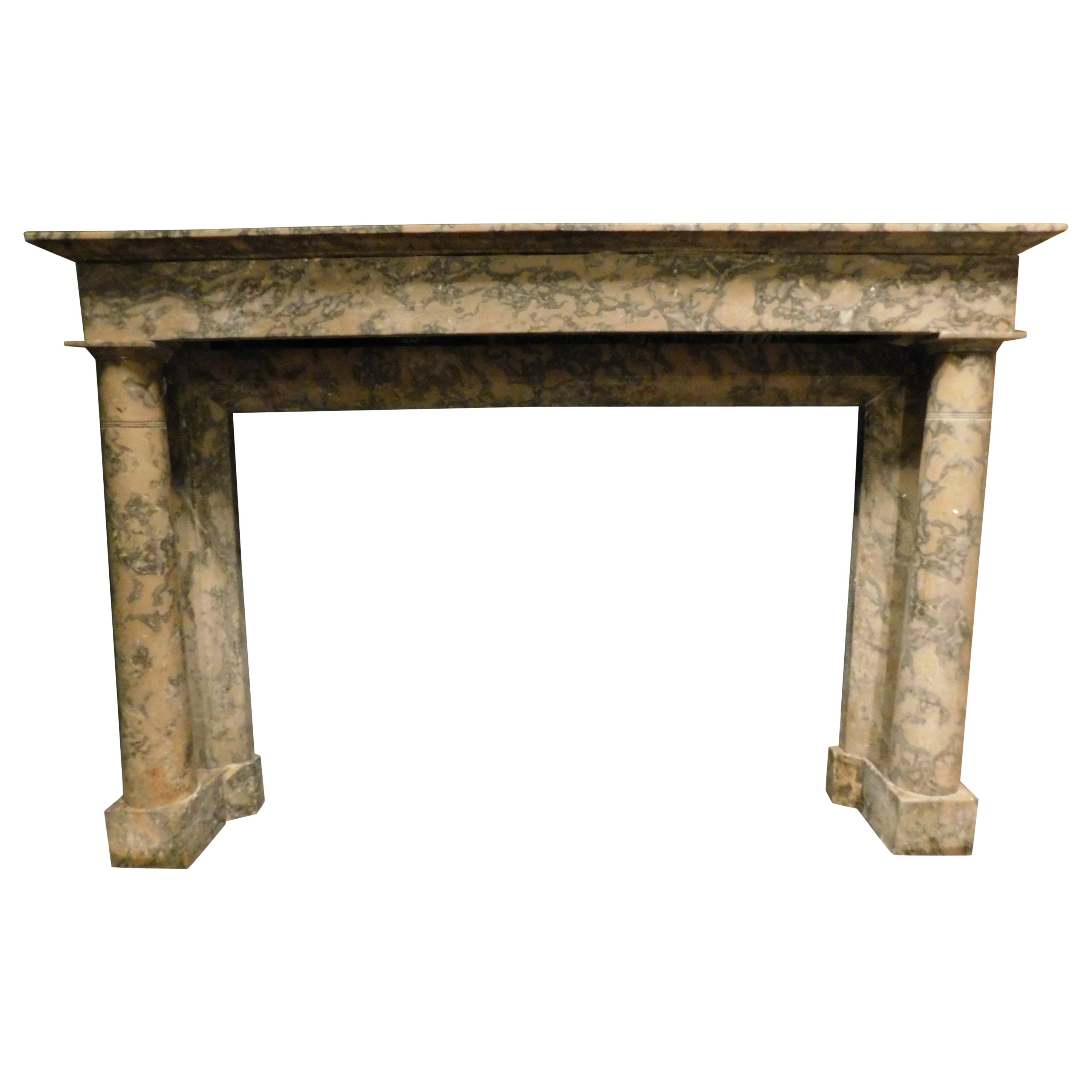 Antique Fireplace Mantle Empire Style, First Half of the 19th Century, Italy