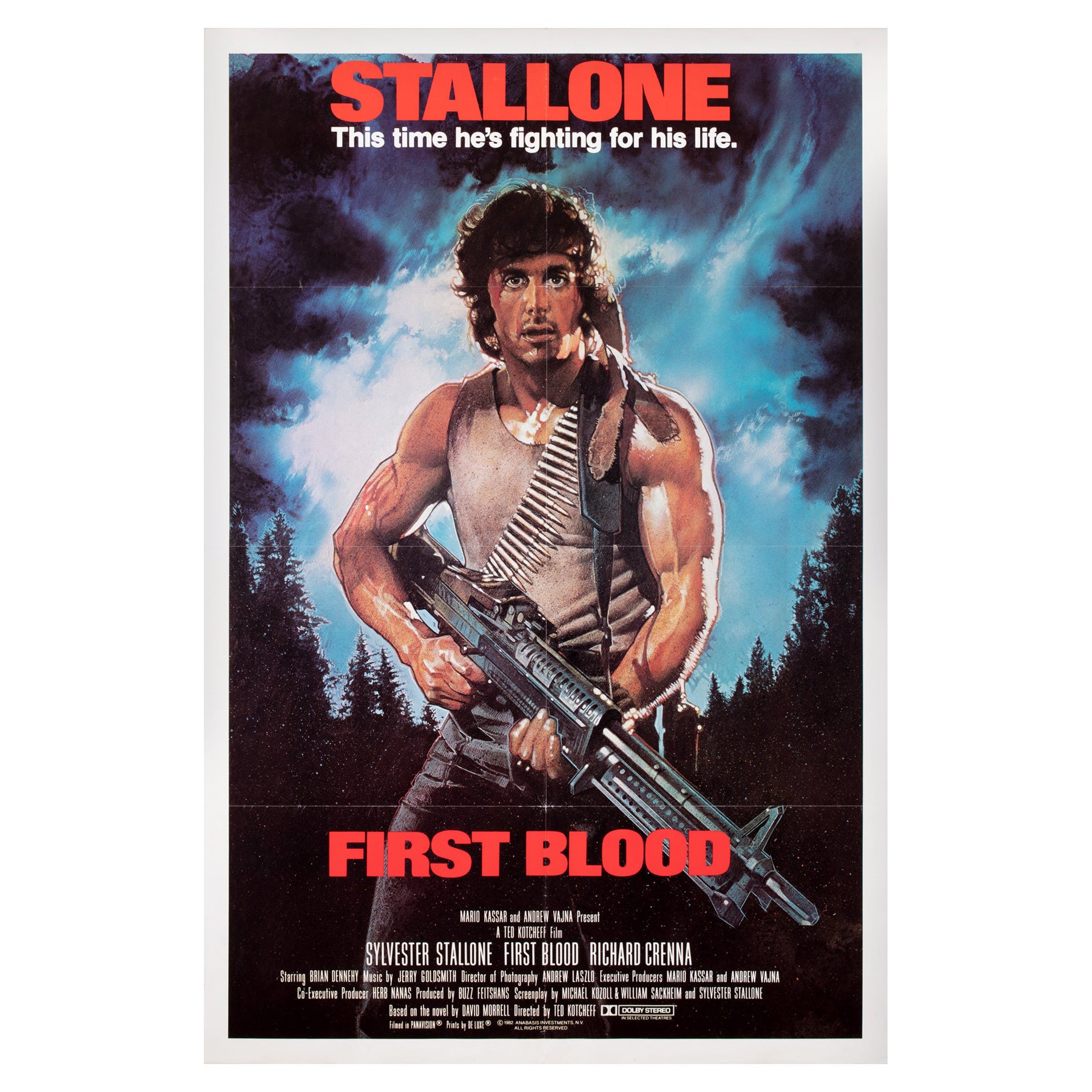 Primera Sangre Rambo 1982 US 1 Hoja Póster Película
