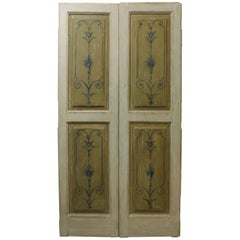 Pair of Antique Double Doors Painted '700 Italy