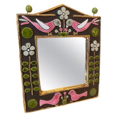 Ceramic Mirror by Mithé Espelt, France, 1970s