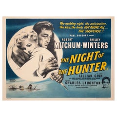 Vintage Night of the Hunter 1955 Original UK Quad Film Movie Poster, Linen Backed