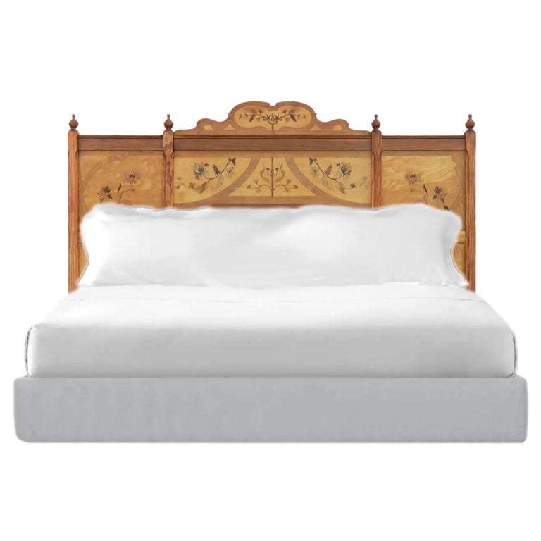 King Size Headboard French Art Nouveau c1890 Unique Antique Free Ship at 1stDibs art nouveau