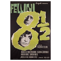 8 1/2 1966 Spanish 1 Sheet Film Movie Poster, Fellini