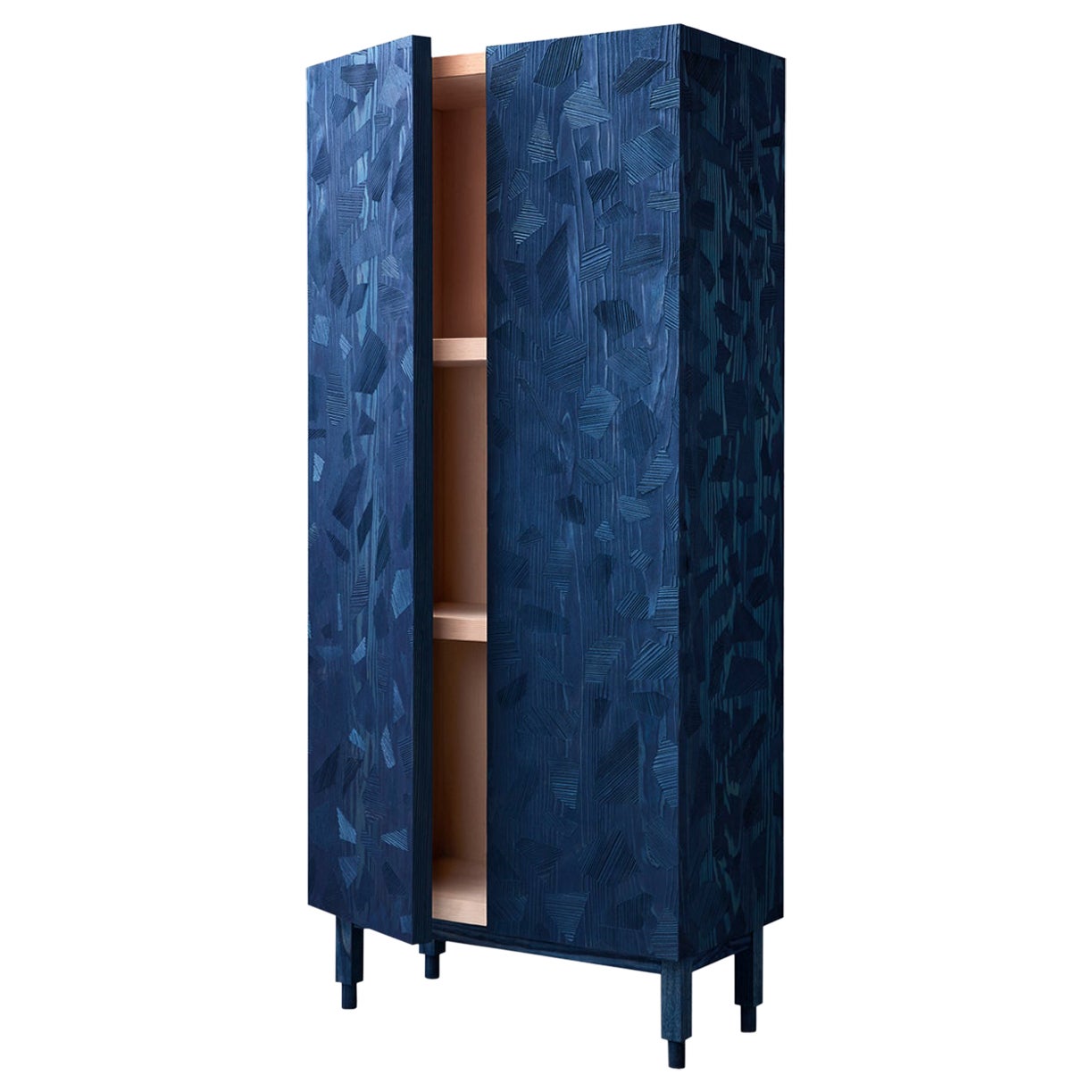 Armoire contemporaine bleu foncé à pigments, armoire mélangée de Ward Wijnant