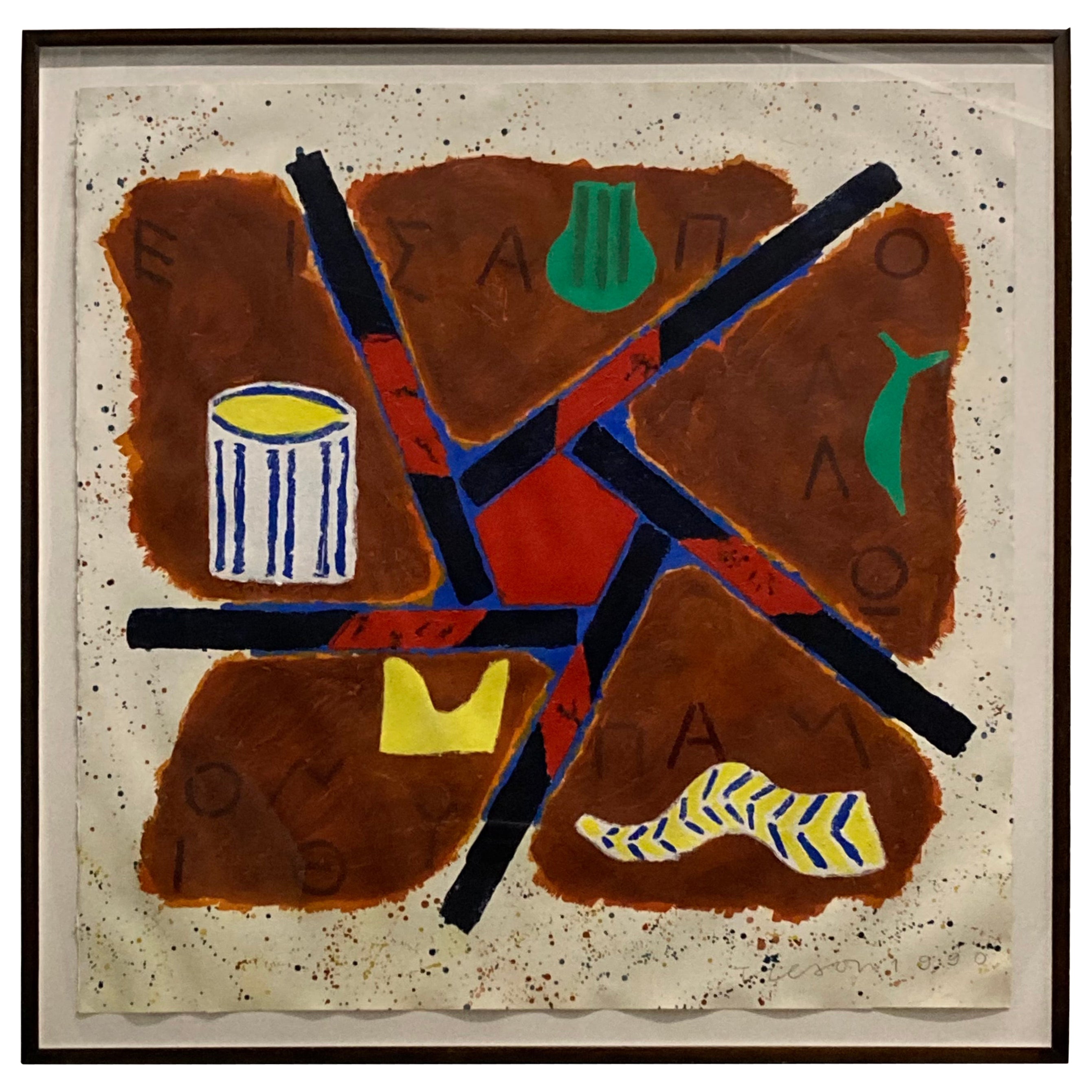 Joe Tilson, « Apollo Pythion », 1990, signé et daté au crayon en vente