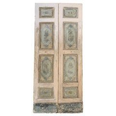 Double-wing interior door, painted white and blue, 18th century Italy