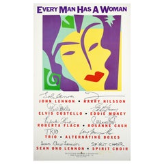 Original Retro Tribute Album Poster Every Man Has A Woman John Lennon Yoko Ono