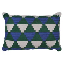 Contemporary Geometric Print Pillow in Linen and Cotton
