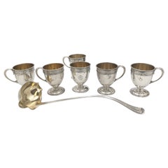 Gorham Sterling Silver Set of 6 Cups and Ladle from the Early 20th Century