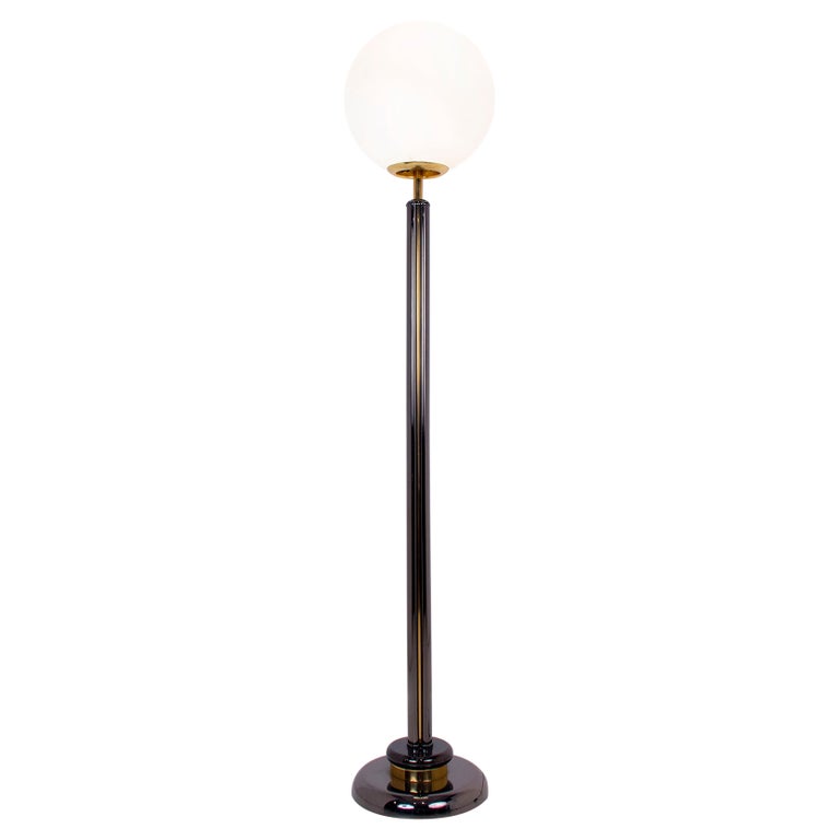 Standing Lamp Globe Brass, Spain 80's For Sale at 1stDibs