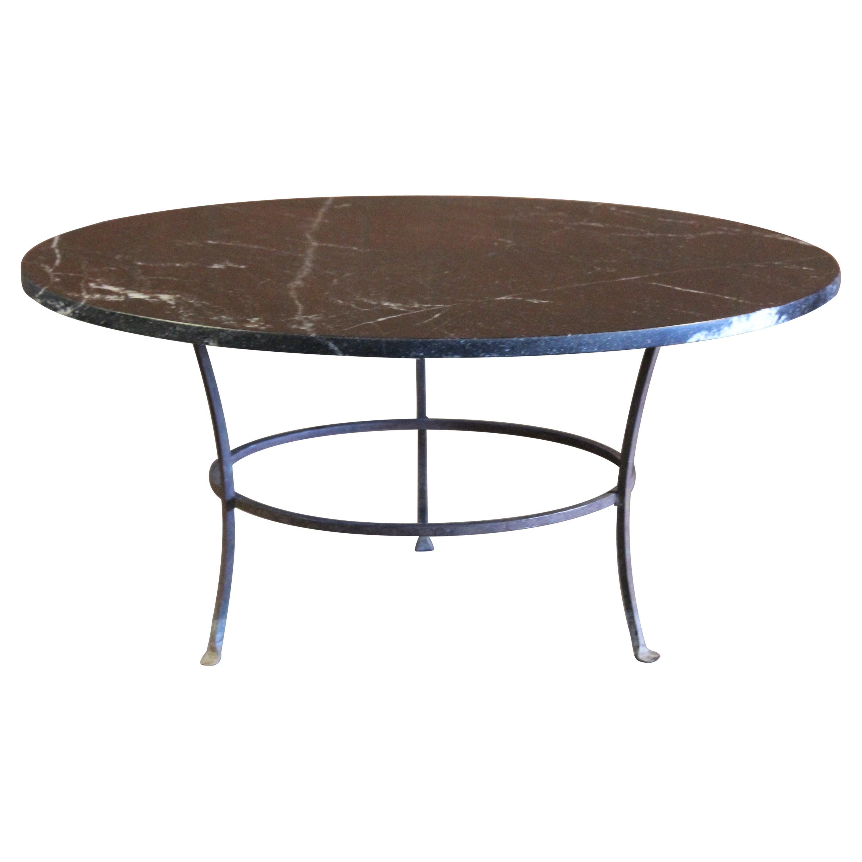 Vintage Iron and Marble Coffee Table at 1stDibs