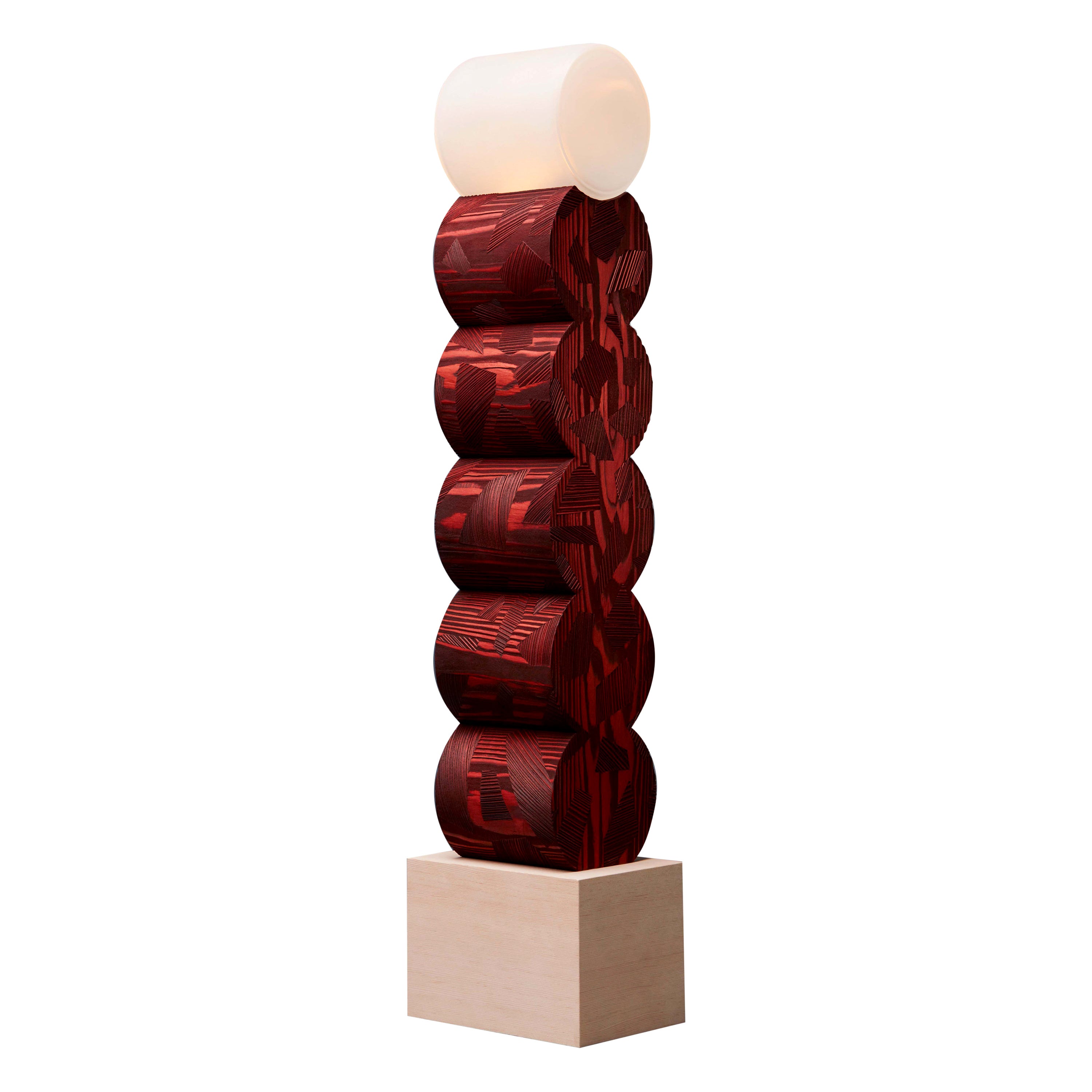 Contemporary Dark Red Pigmented Floor Lamp, Blend Lamp Tall by Ward Wijnant