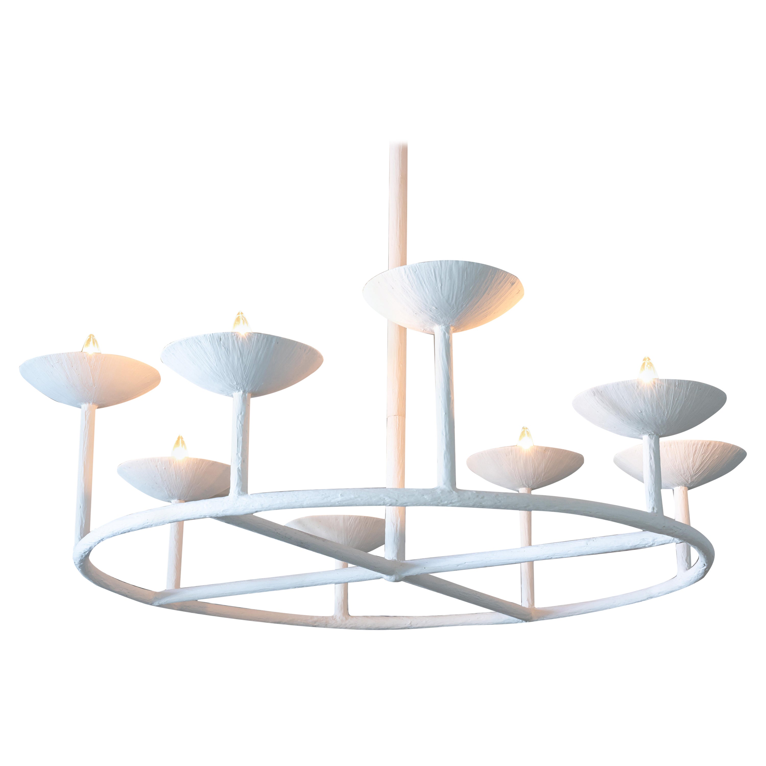 Circle of 8 Cups Plaster Chandelier