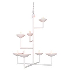 7 Cup Square Plaster Chandelier with Ball and Chain