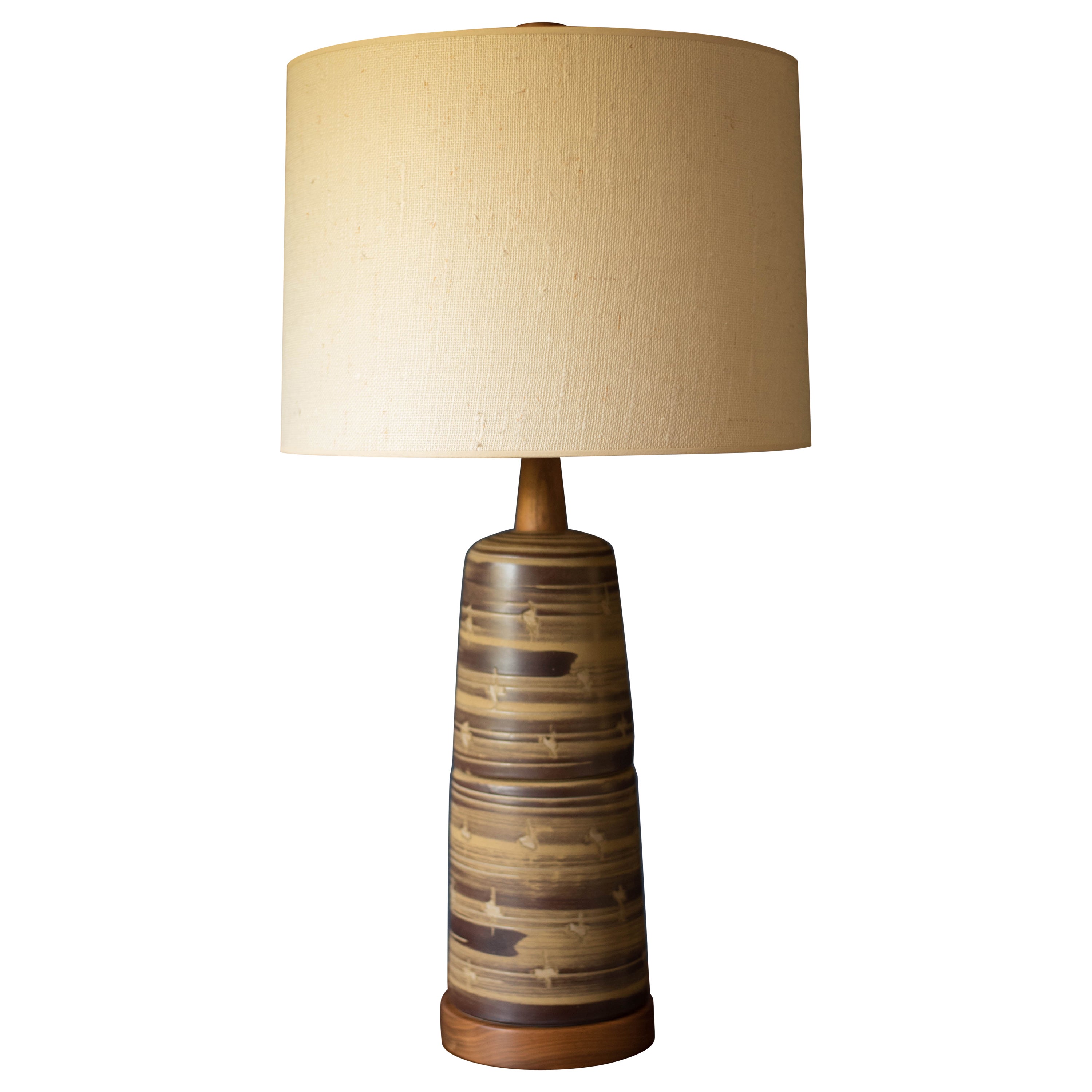 Mid Century Martz Stoneware Ceramic Pottery Lamp for Marshall Studios