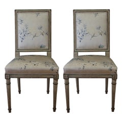 Antique 19th Century Pair of Louis XVI Side Chairs