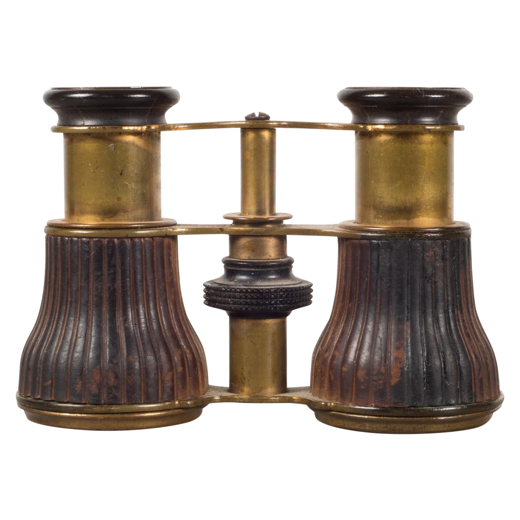 19th c. Ribbed Brass Opera Binoculars c.1880s