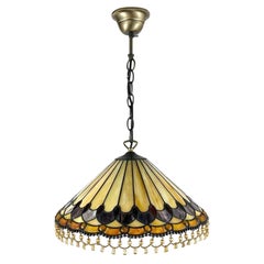 Vintage Italian Tiffany-Style Handcrafted Fringed Chandelier