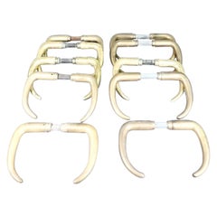 Set of 10 Kay Fisker Coupe Door Handles in Patinaed Brass