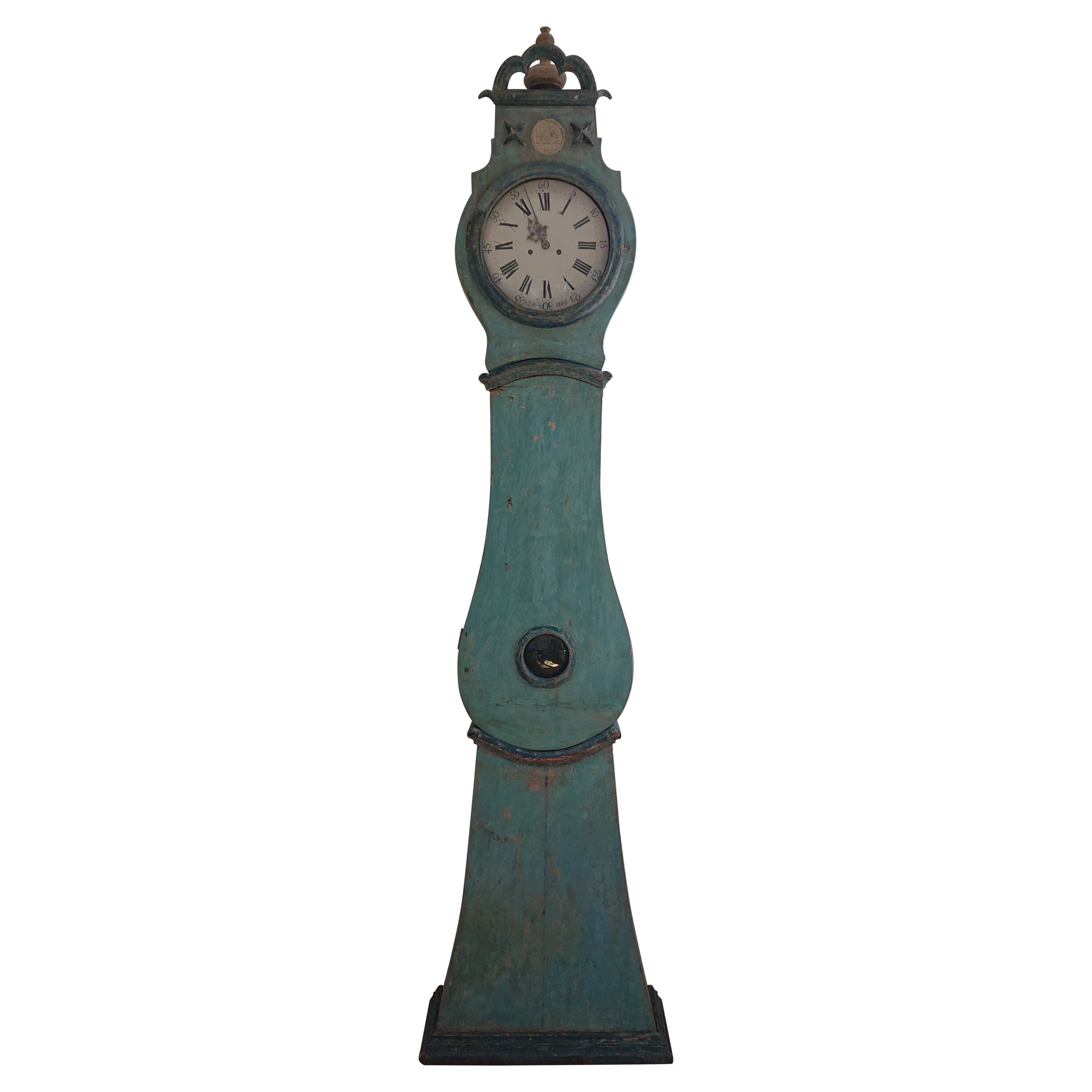 18th Century Swedish  Antique Mora Clock Long Case Clock Grand Father Clock