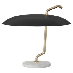 Gino Sarfatti Lamp Model 537 Brass Structure, Black Reflector by Astep