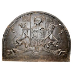 Large Bottom Plate with Noble Coat of Arms and Writing, France