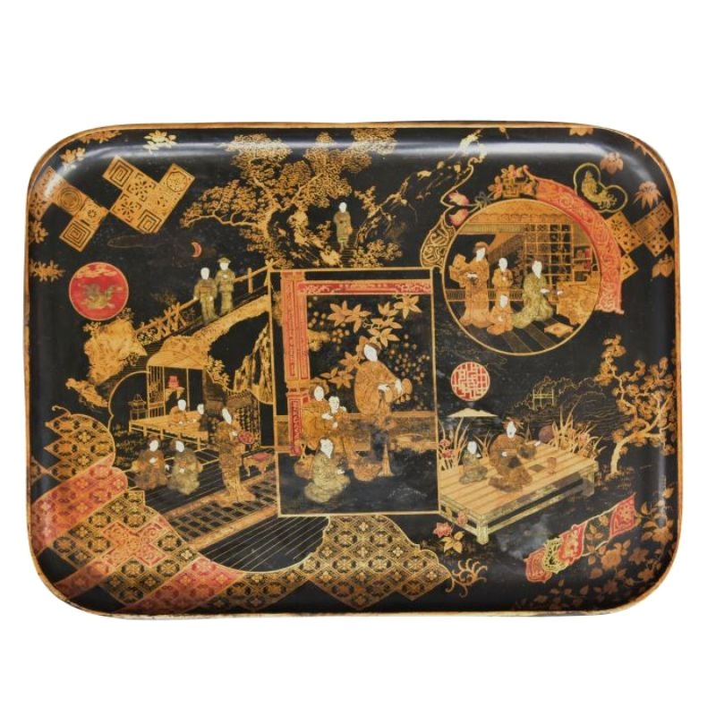 Asian Lacquer Tray For Sale