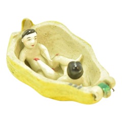 Antique Curiosa Erotic Scene in a Porcelain Nut