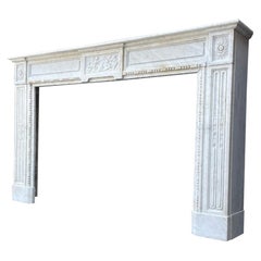 Antique Louis XVI Fireplace in Carrara Marble