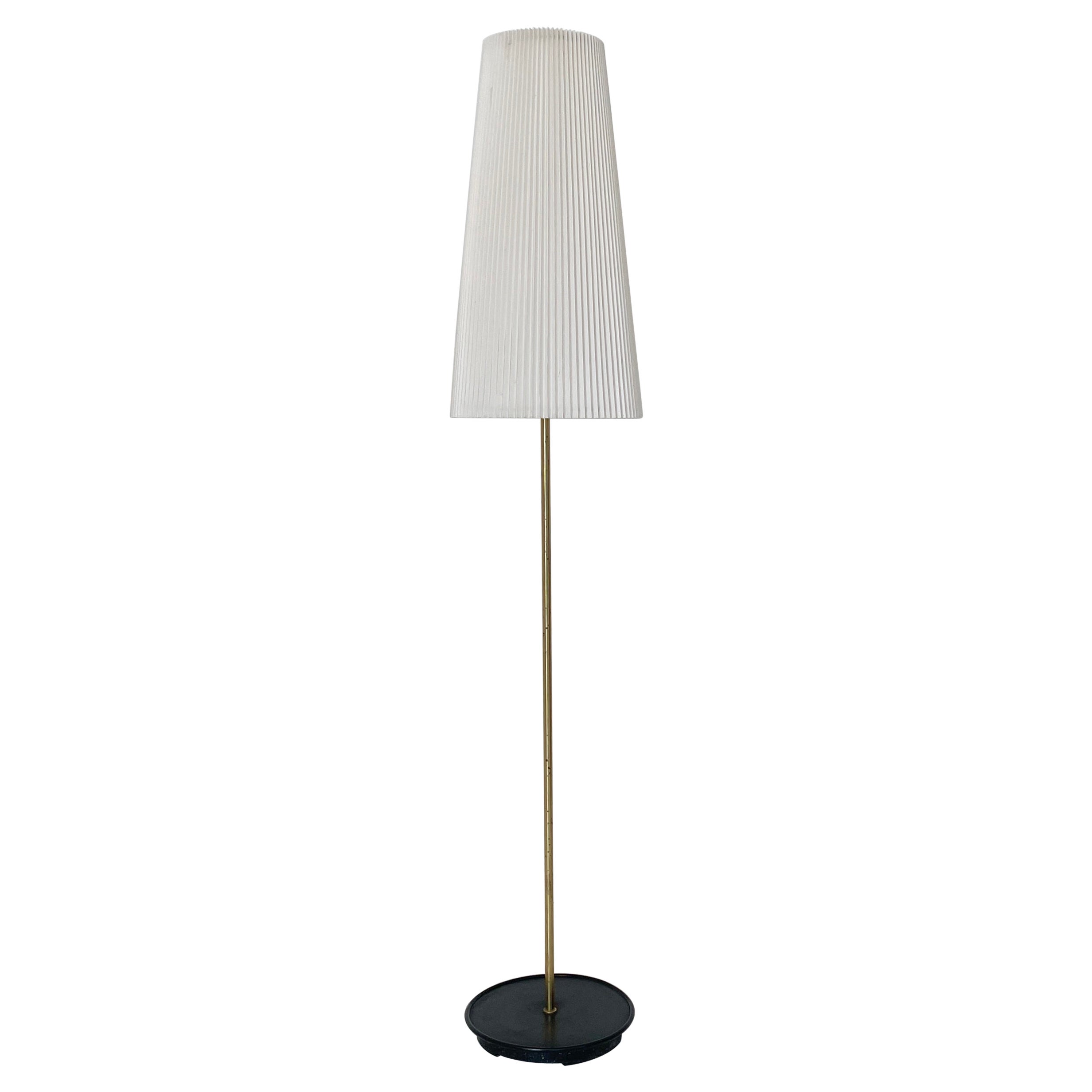 Mid Century Danish Floor Lamp by Le Klint in Black, Gold and White, 1960s