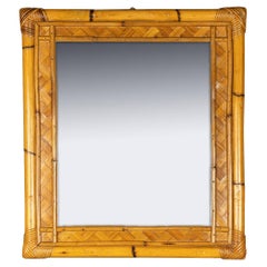 20th Century French French Bamboo Mirror, c.1970