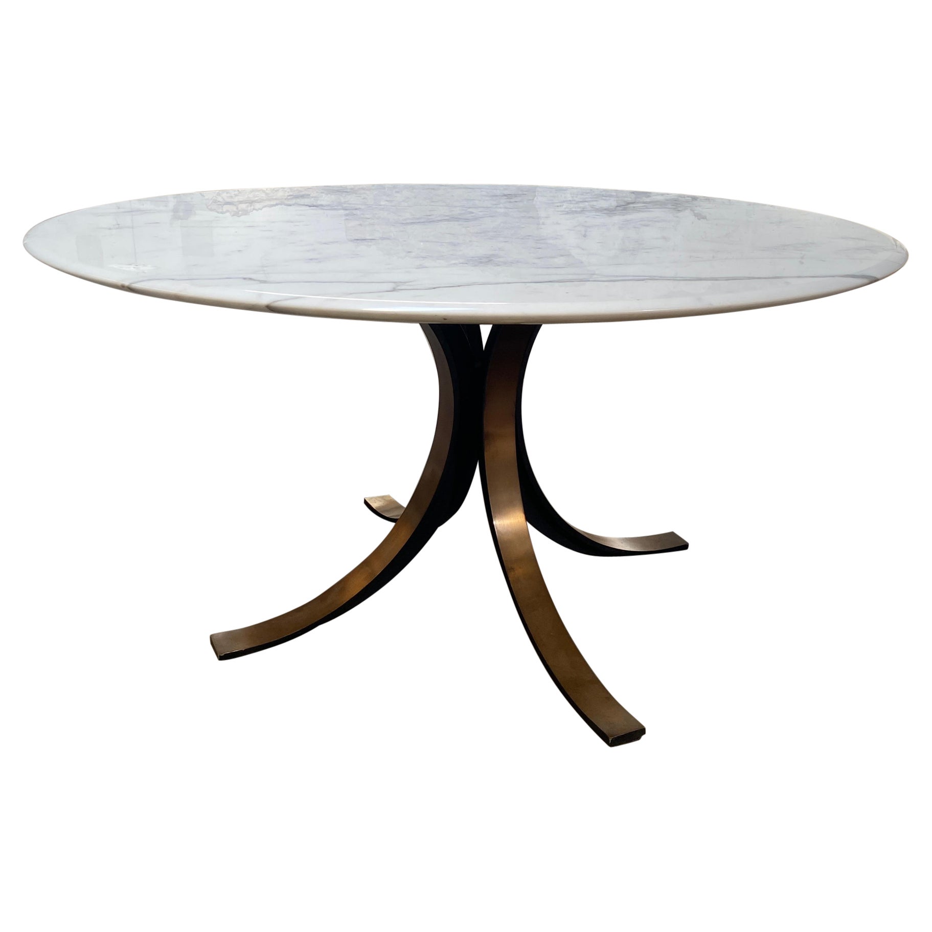 Table ronde italienne T69, de style mi-siècle moderne, par O. Borsani et E. Gerli pour Tecno