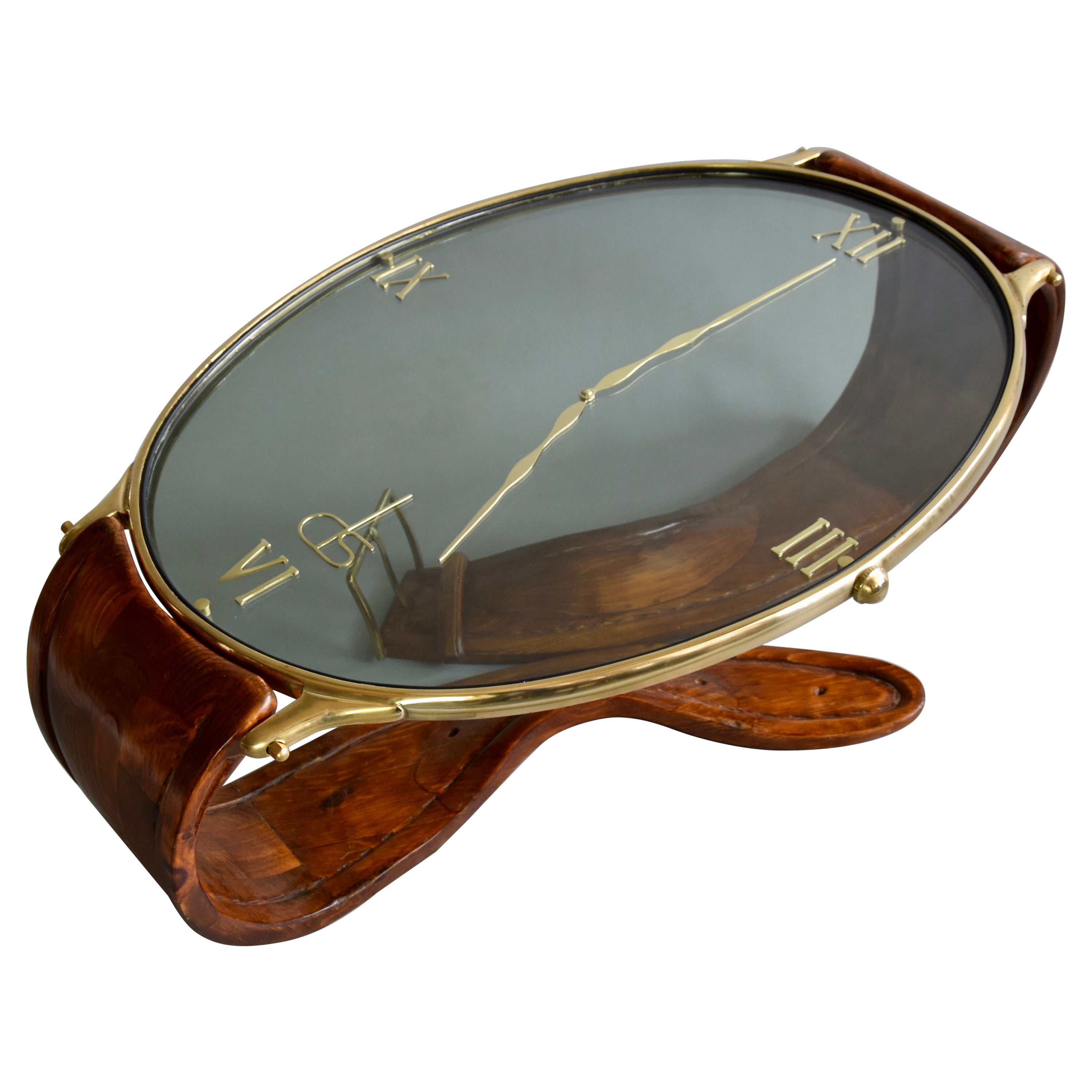 Classic Vintage Gold Wrist Watch Coffee Table For Sale