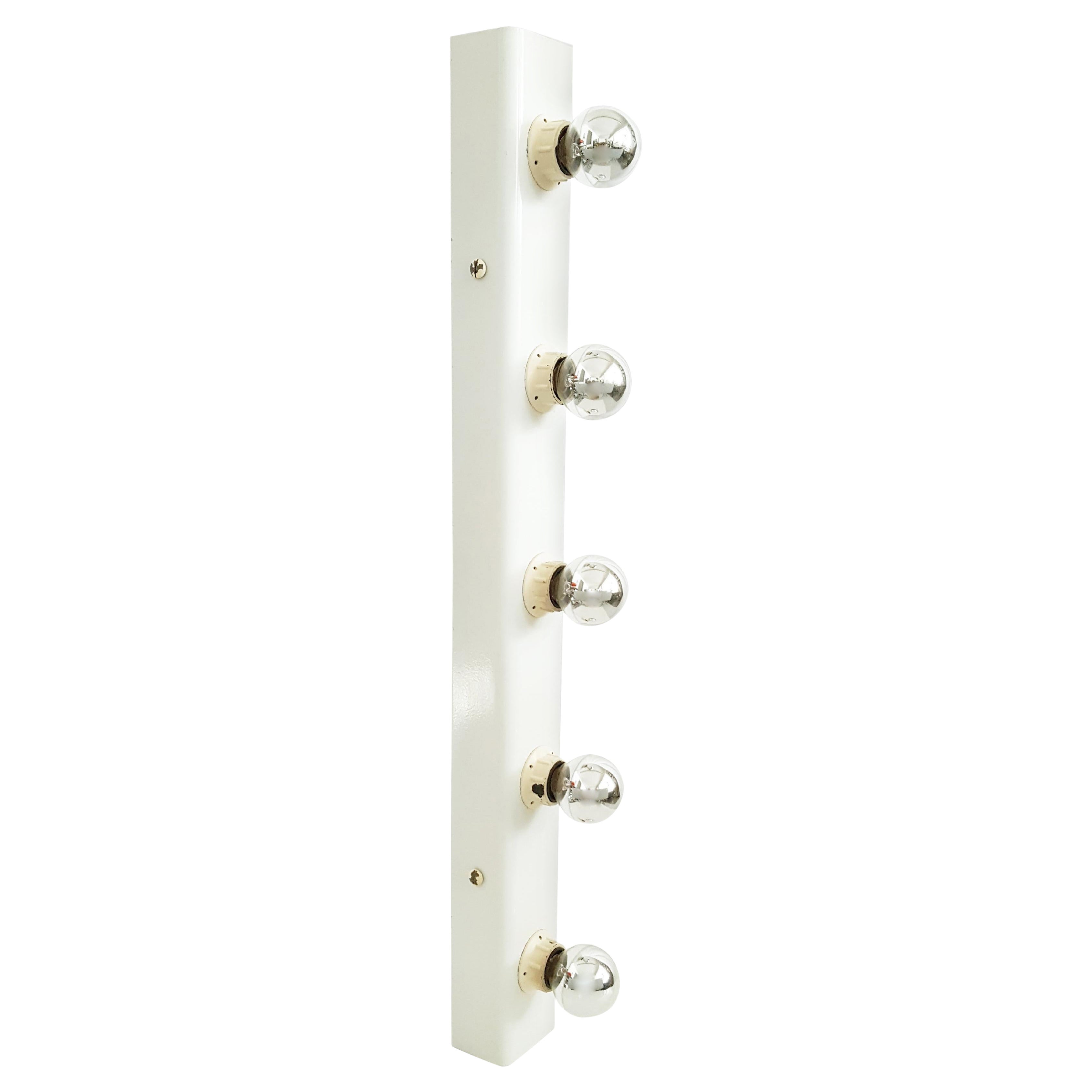 White Metal 5-Lights Wall Lamp Mod. 50 by Gino Sarfatti for Arteluce, '68