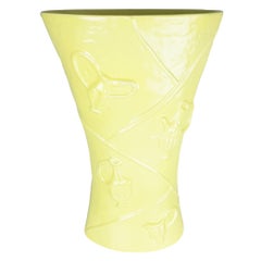 Yellow Ceramic Midcentury Umbrella Stand by Antonia Campi for S.C.I Laveno