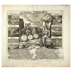 Antique 1707 Broadside, Joh. Meyer, Astronomia. Die Gestirn Kunst [Astronomy], Folio
