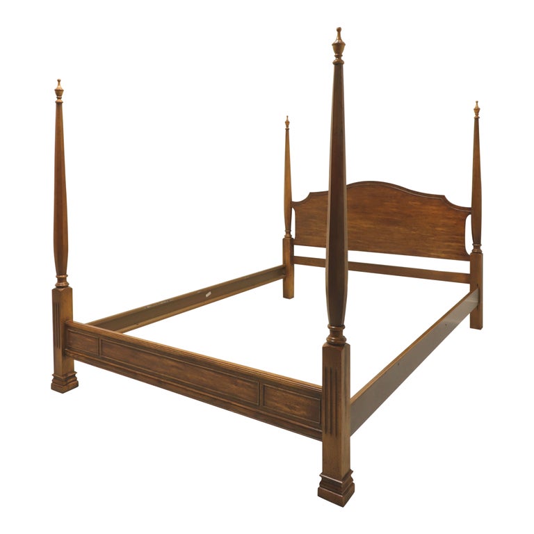 DIXIE Sheffield Manor Pecan Chippendale Style Queen Size Four Poster