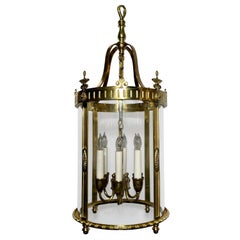 Antiguo Farol Inglés de Bronce Dorado Estilo Adam de 6 Luces, Circa 1920