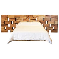 Modern Spalted Maple Block Headboard