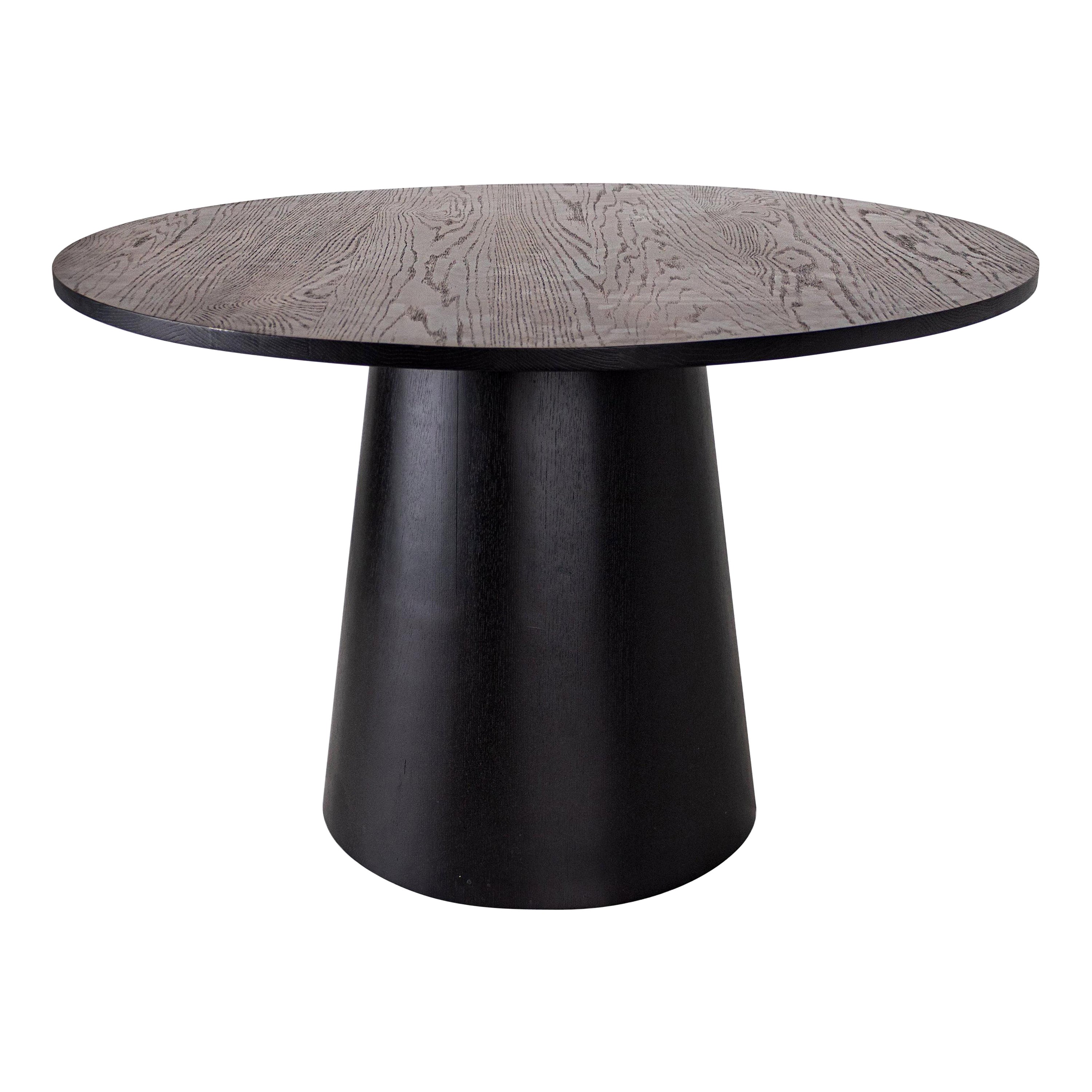 Custom Modern Center Table in Richmoned Walnut and Matte Ebonized Finish